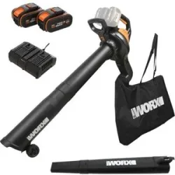 3-in-1- Akku-Laubbläser und -sauger WORX WG583E - 2 x 20-V-Akkus - 4Ah