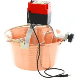 Elektrischer Rührtopf  für Polenta NuovaFac Cuoca Automatica aus gehämmertem Kupfer, Flachboden 14L - 30W