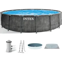 Intex Prisma Frame Greywood 26742NP - Ø457x122 cm - Runder Pool