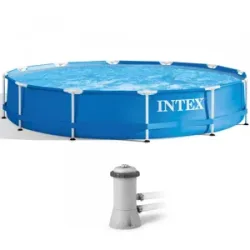 Intex Metal 28212NP - Ø366x76 cm - Frame Pool + Filterpumpe