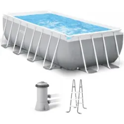 Intex Prisma Frame 26788NP - 400x200x100 cm - Aufstellpool + Filterpumpe und Poolleiter