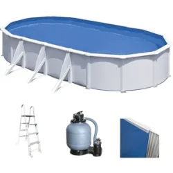 Gre Fidji Oval 730x375x120cm - Ovaler Stahlwandpool