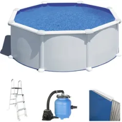 Gre Atlantis Rund Ø350 x 120cm - Aufstellpool aus Stahl - Aqualoon Filter