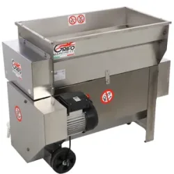 Grifo DVEP20IR - Elektrische Abbeermaschine aus Edelstahl mit Pumpe und Walzen - mit Schutzvorrichtungen