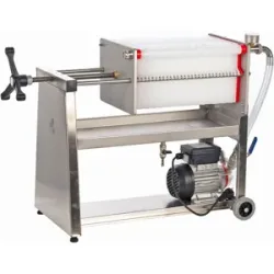 Enotecnica Pillan F30 - Weinfilter mit Rädern - Edelstahlrahmen und Novax-Pumpe
