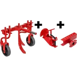 AgriEuro Premium Dreizinken-Grubber ET-3 mit verstellbarem Zweibolzen-Anschluss und Geräteanschlussstück  für Einachser von 610 PS