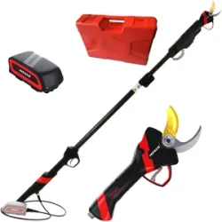 Akku-Baumschere Infaco F3020 mit festem Carbon-Verlängerungsschaft 227 cm - Akku und Rucksack enthalten - Schnittdurchmesser max. 10 mm