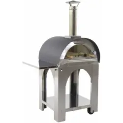 AgriEuro Premium Edelstahl Holzofen für draußen - Backfähigkeit: 2 Pizzen