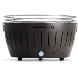 LotusGrill LG G435 U  Tragbarer XL-Holzkohlegrill für den Außenbereich  Anthrazitfarbenes Außengehäuse