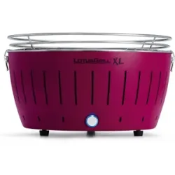 LotusGrill LG G435 U PU  Tragbarer XL-Holzkohlegrill für den Außenbereich  Violette Außenhülle
