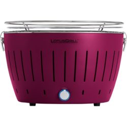 LotusGrill LG G34 U PU  Tragbarer Holzkohlegrill für den Außenbereich  Violettes Außengehäuse