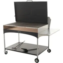 Famur BK 12 Elite - Holzkohle- und Holzkohlebrikett- Grill 2 in 1 - Gitter mit 8 mm-Drehgrillstäbe