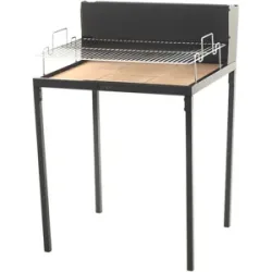 Famur, Famur BK7 Light - Holz- und Holzkohlebrikett- Grill 2 in 1 - Grillrost aus Chromstahl  70x48 cm