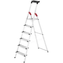 Hailo ProfiStep XXL, 6 Stufen, 1.90 mt - Aluminium-Leiter mit Ständer