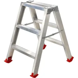 AgriEuro Premium Alu-Doppelstehleiter 2x3 Stufen - 0,72 m