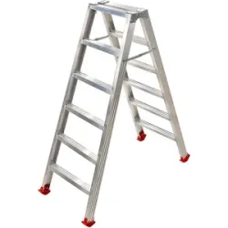 AgriEuro Premium Aluminium-Doppelleiter 1031, 2×6 Stufen, 1,41 m