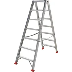 AgriEuro Premium Aluminium-Doppelleiter 1031, 2×7 Stufen, 1,70 m