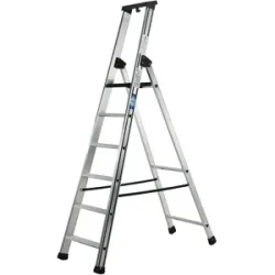 S.T.P. Issima  Aluminium-Stehleiter mit Ständer 6 Stufen  Höhe 1,97 m