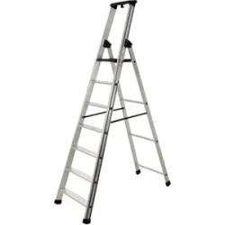 S.T.P. Issima  Aluminium-Stufenstehleiter mit Ständer  7 Stufen  2,20 m