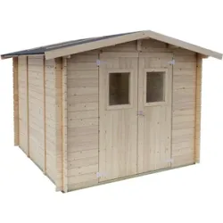 Alce, Alce Iris 249x249  Gartengerätehaus aus Holz  Mit Fenstern und Doppelflügeltür  249x249x207 cm