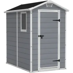 Keter Manor grau - Gartenhaus - mit Seitenfenster - 130x192x198 cm