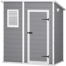 Keter Manor Pent grau - Gartenhaus - mit Seitenfenster - 183.5x111x200.5 cm