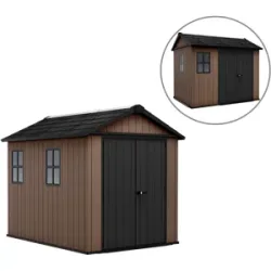 Keter Newton plus 759/975 - Gartenhaus -  Mit zweiflügeliger Tür und Fenstern - 230x287x246 cm