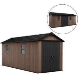 Keter Newton plus 7517/1775 - Gartenhaus - Mit Doppeltür und Fenstern - 230x539x246 cm