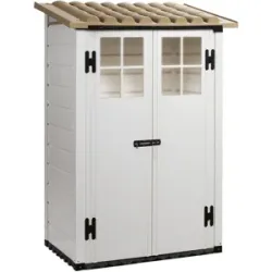 Garofalo Tuscany Evo 100  Gartenhaus  Mit Fenstern und Doppelflügeltür  122,5 x 82,5 x 201 cm