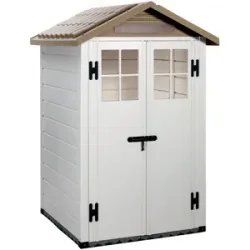Garofalo Tuscany Evo 120 - Gartenhaus - Mit Fenstern und Doppelflügeltür - 122.5x122.5x214 cm