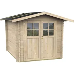 Alce Opera 215x180  Gerätehaus aus Holz  Mit Fenstern und Doppelflügeltür  215x180x207 cm