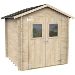 Alce Hobby 198x198  Gerätehaus aus Holz  mit Fenstern und Doppeltür  198x198x215 cm