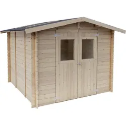 Alce Forrest 249x249  Gartenhaus aus Holz  Mit Fenstern und Doppelflügeltür  249x249x204 cm