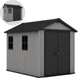 Keter Newton Plus 759/975 Grau  Gerätehaus mit Fenstern  230×287×246 cm