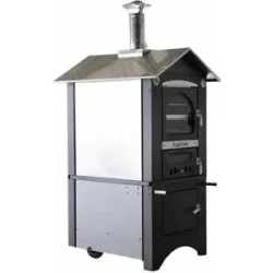 AgriEuro Premium AgriEuro Medius 80 EXT - Holzbackofen für draußen aus Edelstahl - Umluftbackofen