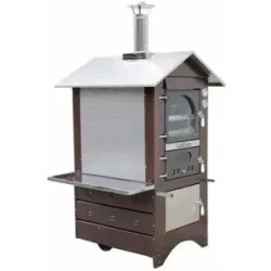 AgriEuro TOP-LINE AgriEuro Medius 80 Deluxe EXT - Holzbackofen für draußen aus Edelstahl - kupferfarben