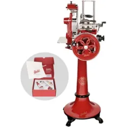 BERKEL B2 rot - Aufschnittmaschine mit Schwungrad mit Sockel - Messer 265 mm aus verchromtem Stahl