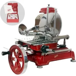 BERKEL TRIBUTE Rot - Schwungrad Aufschnittmaschine mit Messer aus verchromtem Stahl 300 mm