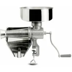 Reber 8502 N - Manuelle Tomatenpresse N.5 - Trichter und Tropfrinne aus Edelstahl