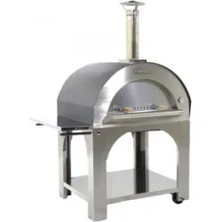 AgriEuro Premium Pizza Holzofen für draußen  Cibus INOX - Backfähigkeit: 5 Pizzen