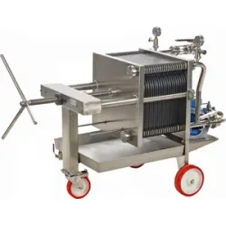 Enotecnica Pillan FC42  Professioneller Weinfilter mit 20 Filterplatten 40x40 cm  Rahmen und Pumpe aus Edelstahl
