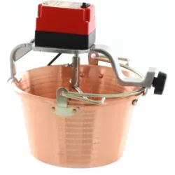 Elektrischer Rührtopf für Polenta NuovaFac Cuoca Automatica aus gehämmertem Kupfer, Flachboden 9L - 24W