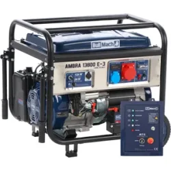BullMach AMBRA 13800 E-3 - Benzin-Stromerzeuger auf Rädern mit AVR Max. Leistung 10 kW - 9 kW PRP - 400V + ATS