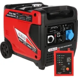 GeoTech Pro PTGA 7500 - Leiser Inverter-Stromerzeuger mit Rädern 5,8 kw - Dauerleistung 5,5 kw - 230V + ATS