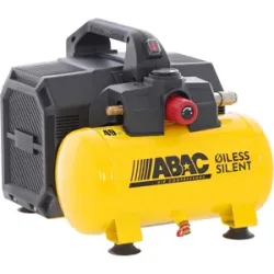 ABAC Start Xt Sil 07 Yellow  Geräuscharmer, ölfreier, einphasiger, tragbarer Elektroluftkompressor  Motor 0,75 HP  6 l
