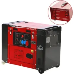 GeoTech Pro DGP8000SE-3 -Diesel-Stromerzeuger leise mit Rädern mit AVR-Regelung 6 kW - Dauerleistung 5.5 kW 400V + ATS