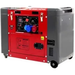 GeoTech Pro DGP 8500SE-3 -  Leiser Diesel-Stromerzeuger mit Rädern mit AVR-Regelung 6 kW - Dauerleistung 5.5 kW Full-Power