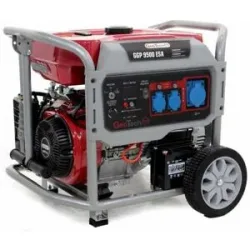 GeoTech Pro GGP 9500 ESA - Benzin-Stromerzeuger mit Rädern und AVR-Regelung und Elektrostarter 7.9 kW - Dauerleistung 7.5 kW - 230V