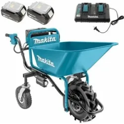 Makita DCU180 - Batteriebetriebene Motorschubkarre auf Rädern - mit Wanne - Akku 5Ah/18V(2x18v)