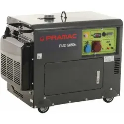 Pramac PMD5050s - Leiser Diesel-Stromerzeuger mit Rädern und AVR-Regelung 3,6 kW - Dauerleistung 3.6 kW - 400V